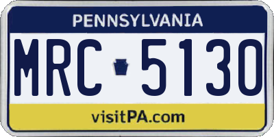 PA license plate MRC5130