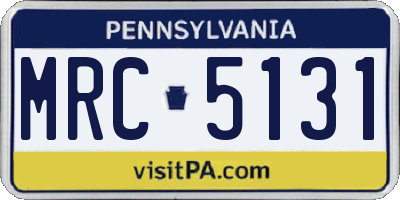 PA license plate MRC5131