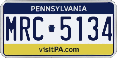 PA license plate MRC5134