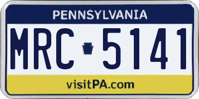 PA license plate MRC5141