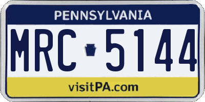 PA license plate MRC5144