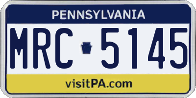 PA license plate MRC5145