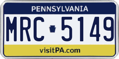 PA license plate MRC5149