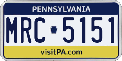 PA license plate MRC5151