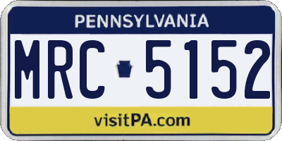 PA license plate MRC5152