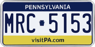 PA license plate MRC5153