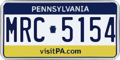 PA license plate MRC5154