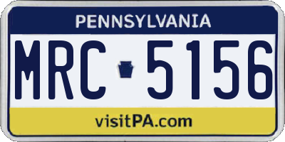 PA license plate MRC5156