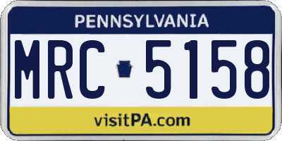 PA license plate MRC5158