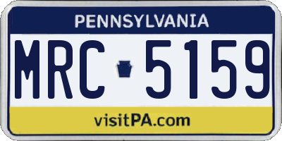 PA license plate MRC5159