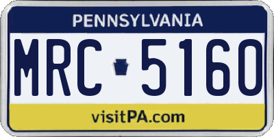 PA license plate MRC5160