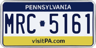 PA license plate MRC5161
