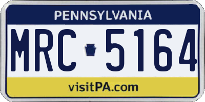 PA license plate MRC5164