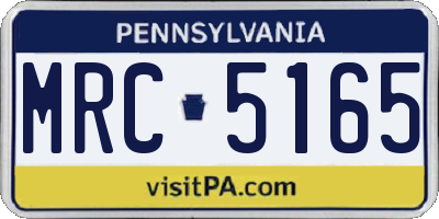 PA license plate MRC5165