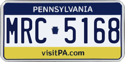 PA license plate MRC5168