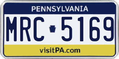 PA license plate MRC5169