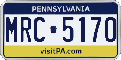 PA license plate MRC5170