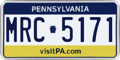PA license plate MRC5171