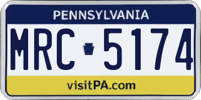 PA license plate MRC5174