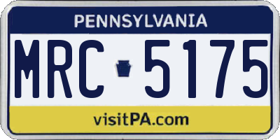 PA license plate MRC5175