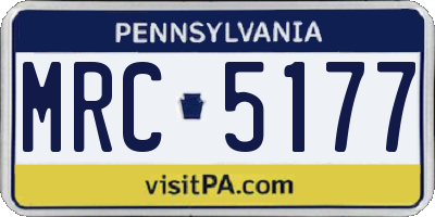 PA license plate MRC5177