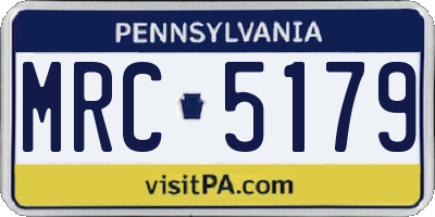 PA license plate MRC5179
