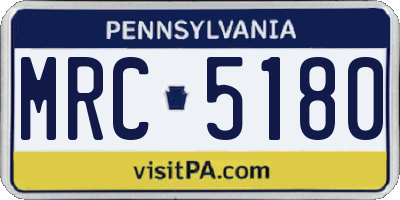 PA license plate MRC5180