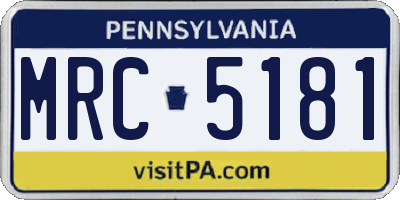 PA license plate MRC5181
