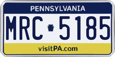 PA license plate MRC5185