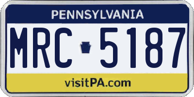 PA license plate MRC5187