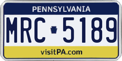PA license plate MRC5189
