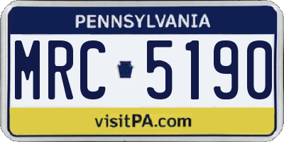 PA license plate MRC5190