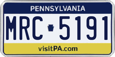 PA license plate MRC5191