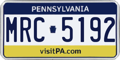 PA license plate MRC5192