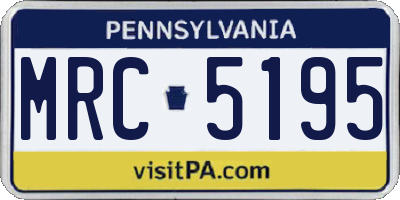 PA license plate MRC5195