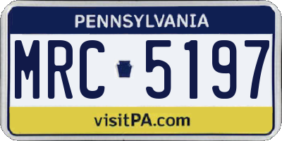 PA license plate MRC5197