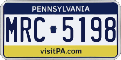 PA license plate MRC5198