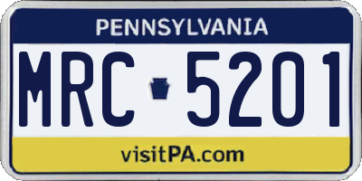 PA license plate MRC5201