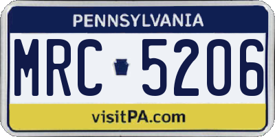 PA license plate MRC5206
