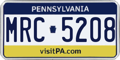 PA license plate MRC5208