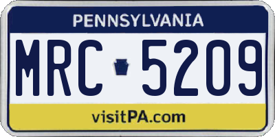 PA license plate MRC5209