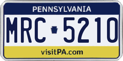 PA license plate MRC5210