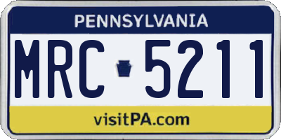 PA license plate MRC5211
