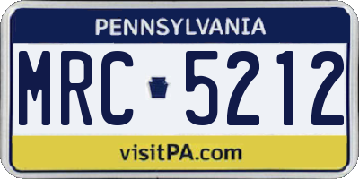 PA license plate MRC5212