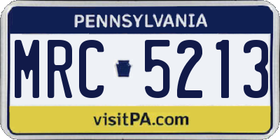 PA license plate MRC5213