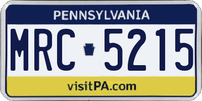 PA license plate MRC5215