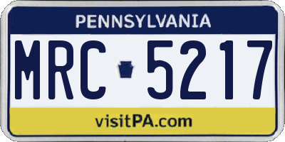 PA license plate MRC5217
