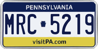 PA license plate MRC5219