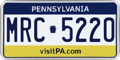 PA license plate MRC5220