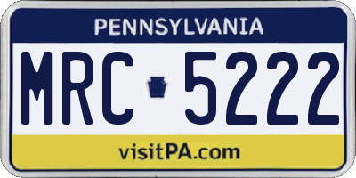 PA license plate MRC5222
